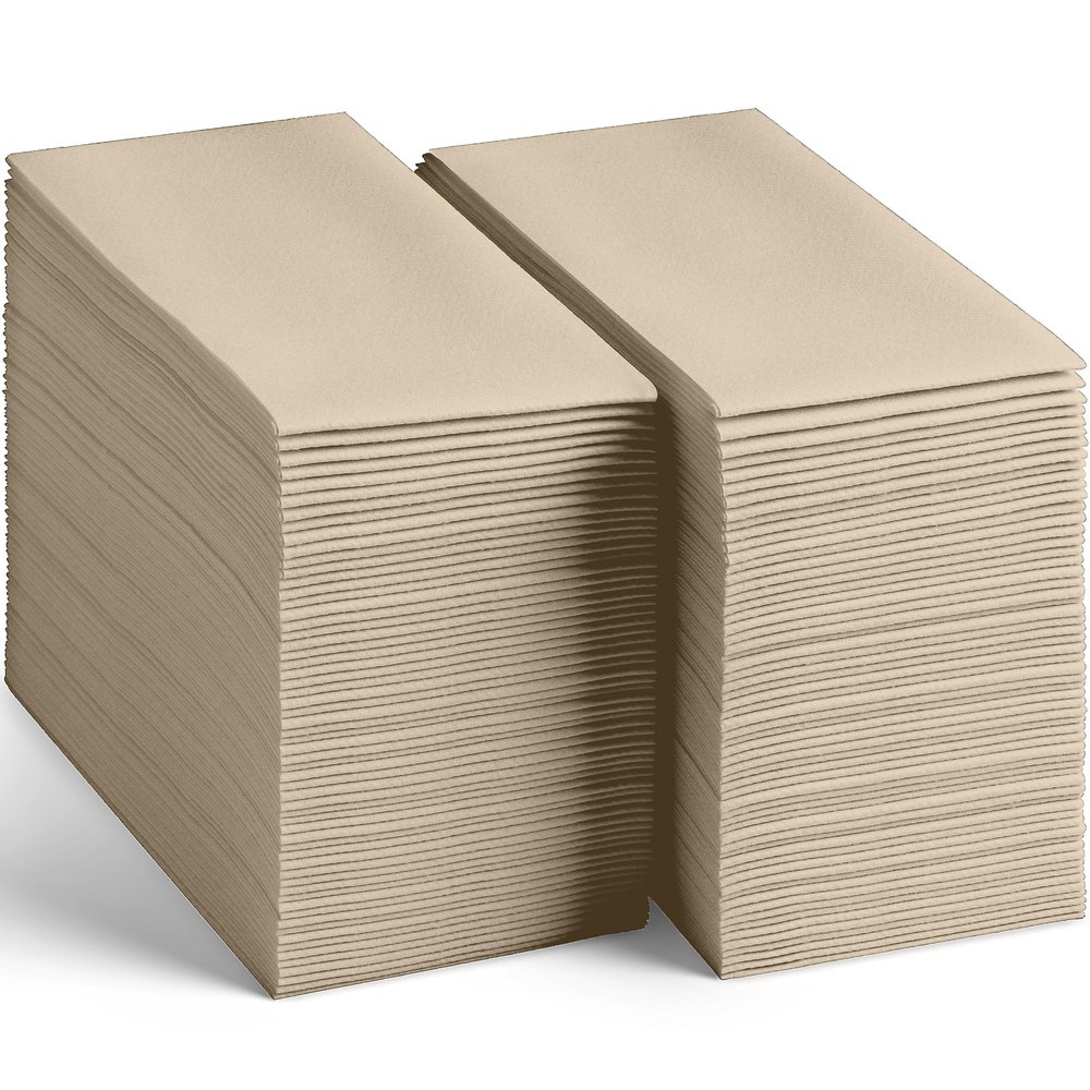 200-Pack Disposable Linen-Feel Pebble Stone Napkins, 12" x 17" Cloth-Like Paper Dinner Napkins For Wedding, Bathroom, Party Or Event