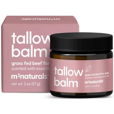 100% Grass Fed Beef Tallow for Skin, Body and Face | Moisturizing Honey Balm Scented with Cinnamon, Rosemary, Peppermint and Clove Bud Essential Oils | Suitable For Dry & Irritated Skin, 2 oz (57g)