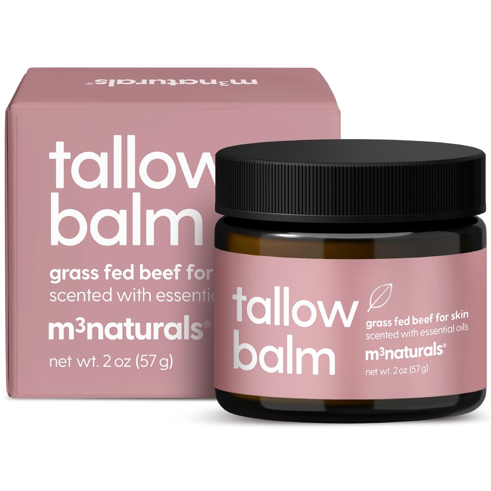 100% Grass Fed Beef Tallow for Skin, Body and Face | Moisturizing Honey Balm Scented with Cinnamon, Rosemary, Peppermint and Clove Bud Essential Oils | Suitable For Dry & Irritated Skin, 2 oz (57g)