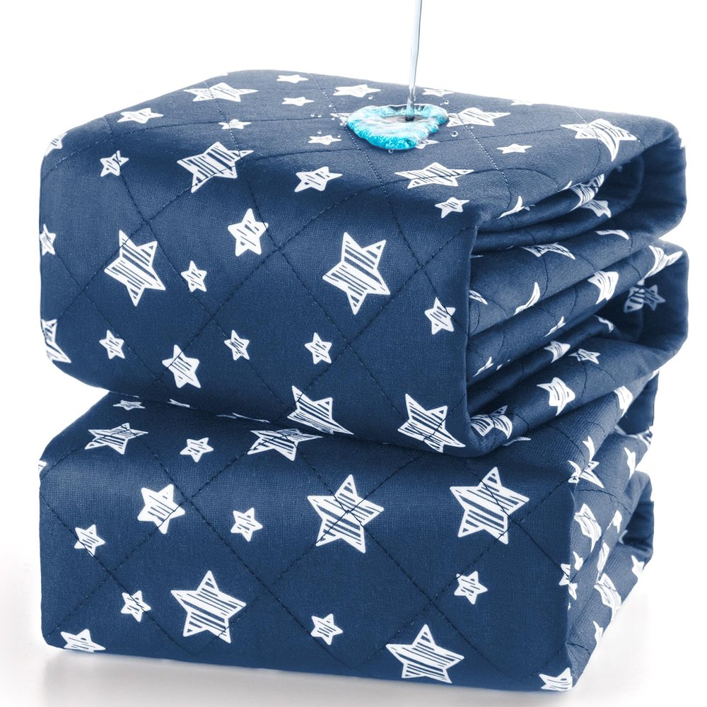 Waterproof Bed Pads Washable, Absorbent Chuck Pads for Incontinence, Washable Pee Pads for Dogs, Waterproof Mattress Protector for Seniors, Bedwetting Kids, Hospitals, Pets, 34"x52" 2 Pack