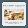 ZumBuys Vintage Mistletoe Wrapping Paper Roll, Red Green Gold Mistletoe Pattern, 90 gsm Fine Art Paper, Available in 3 Sizes (Glossy, 30x180 Inch) view 3