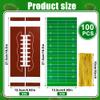 100 Pcs Football Treat Bags Football Candy Goodie Bags Sports Party Favors Gift Cellophane Bags with 100 Pcs Twist Ties for Birthday Sports Event Theme Party Supplies view 2