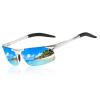 willochra Full lens Polarized Sports Reading Sunglasses for Men Blue Mirror Cycling Wrap Around Safety glasses with reader (BLUE LENS, 3.5, x) view 2