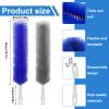 2 Pcs Cobweb Duster, Bendable Fan Duster, Plastic Fan Cleaner Brush,Microfiber Head Dusting Brush, Reusable Dust Remover for Air Conditioning Shutters,Ceiling Fan Blades,Air Vents, Curtains, Cars view 2