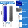 4 Pcs Cobweb Duster, Bendable Fan Duster, Plastic Fan Cleaner Brush,Microfiber Head Dusting Brush, Reusable Dust Remover for Air Conditioning Shutters,Ceiling Fan Blades,Air Vents, Curtains, Cars view 2