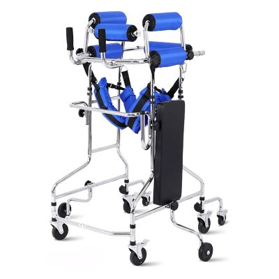 120Kg/260Lbs Walker for Seniors Medical Hemiplegia Rehabilitation Training Support Walking Frame W/8 Round Wheels Height Width Adjustment for Disabled Adults/Kids Mobility Aids Wal
