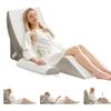 BDEUS 4-PCS Orthopedic Bed Wedge Pillow Set for Post-Surgery Recovery & Pain Relief - Adjustable Foam Support Pillows for Back, Leg, Neck & Shoulder Pain. Triangle Body Wedges for Sleeping, Sitting Up view 1