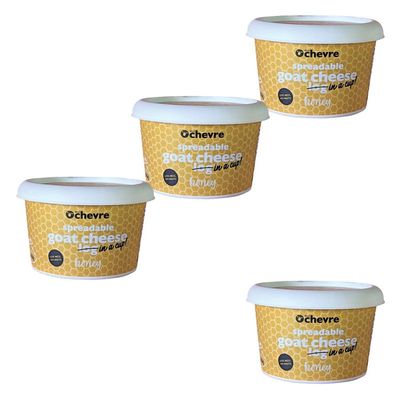Belle Chevre Honey Spreadable Goat Cheese, 6 oz, 4 Pack