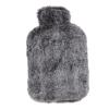 2000ML Hot Water Bag with Cute Fur Cover, High Density Rubber for Long Lasting Heat, Wide Mouth for Easy Filling, Ideal for Shoulder Pain Relief and Home Use (Black and Black) view 1