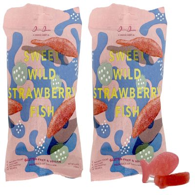 Wild Strawberry Swedish Fish, 4oz by BonBon