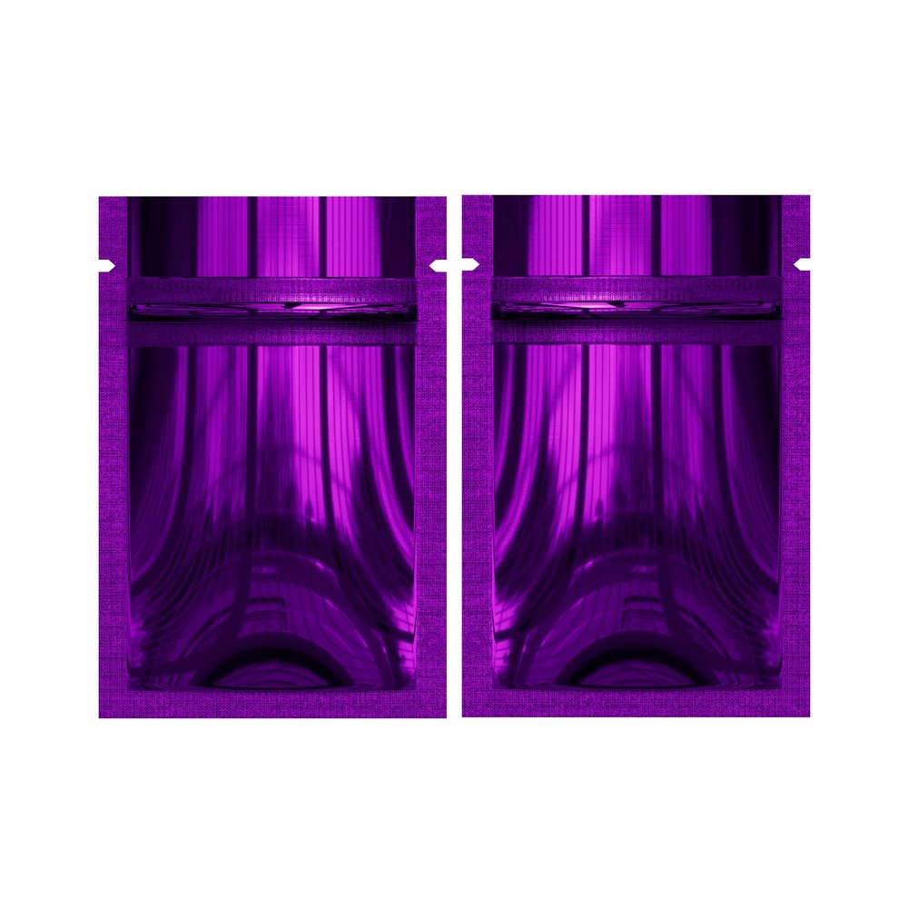 1000 Customized Printed Mylar Bags Design Logo Flat Resealable Zipper Pouches for Small Business, Pop Up Shop, Parties (Glossy Purple, 2.95 inch x 3.94 inch)