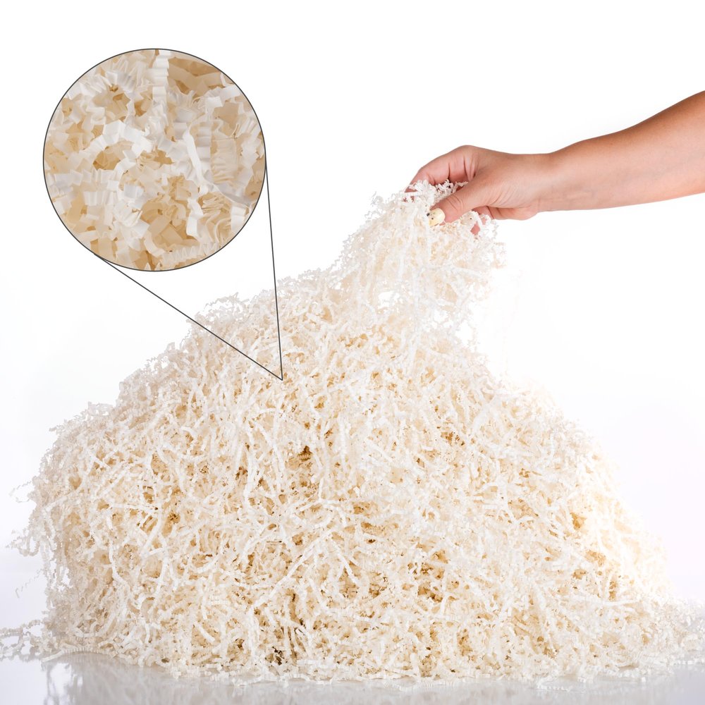 2.2 LB White Shredded Paper for Gift Baskets, Perfect as Crinkle Paper and Basket Filler for Gift Wrapping, Handmade Decorations, Birthdays,Weddings, Anniversaries, Valentines Day, and other occasions