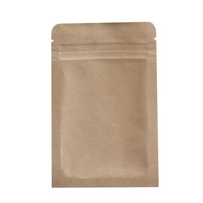 1000 PCS Custom Personalization Brown Kraft Mylar Foil Flat Resealable Zipper Seal Bags for Food Storage, Tea Bags, Parties, Small Businesses (3.54 inch x 5.51 inch)