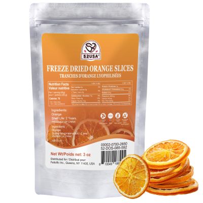 52USA Freeze Dried Orange Slices, 3oz (85g), Dehydrated Orange Slices, All Natural, No Additives, No Sugar Added, Dried Fruit for Cocktails, Snacking, Baking & Garnishing