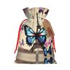HJLUUFT Romantic Paris Eiffel print Burlap Linen Bag Christmas Party Favors Gift Goodies Bag for Gifts Assorted Size (S, M) view 1