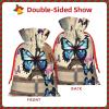 HJLUUFT Romantic Paris Eiffel print Burlap Linen Bag Christmas Party Favors Gift Goodies Bag for Gifts Assorted Size (S, M) view 2
