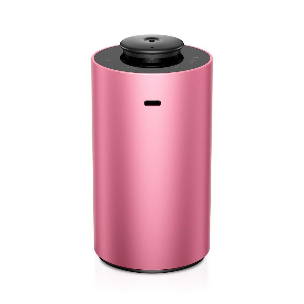 Airversa Waterless Essential Oil Diffuser for Home Aromatherapy Scent Diffusers with 3 Countdown Timer Settings or Timer-Off, 3 Mist Levels for Car Room Studio Office, ANX Premium Metal Red Pink