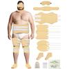 11PCS Plus Size Castor Oil Pack Kit - Reusable Full Body Wraps for Stomach, Neck, Eyes, Knees, Feet & Legs | 3-Layer Flannel Cotton, Full Adhesive | Pain Relief, Liver Detox, Stress Relief (Khaki) view 1