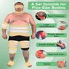 11PCS Plus Size Castor Oil Pack Kit - Reusable Full Body Wraps for Stomach, Neck, Eyes, Knees, Feet & Legs | 3-Layer Flannel Cotton, Full Adhesive | Pain Relief, Liver Detox, Stress Relief (Khaki) view 2