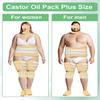 11PCS Plus Size Castor Oil Pack Kit - Reusable Full Body Wraps for Stomach, Neck, Eyes, Knees, Feet & Legs | 3-Layer Flannel Cotton, Full Adhesive | Pain Relief, Liver Detox, Stress Relief (Khaki) view 3