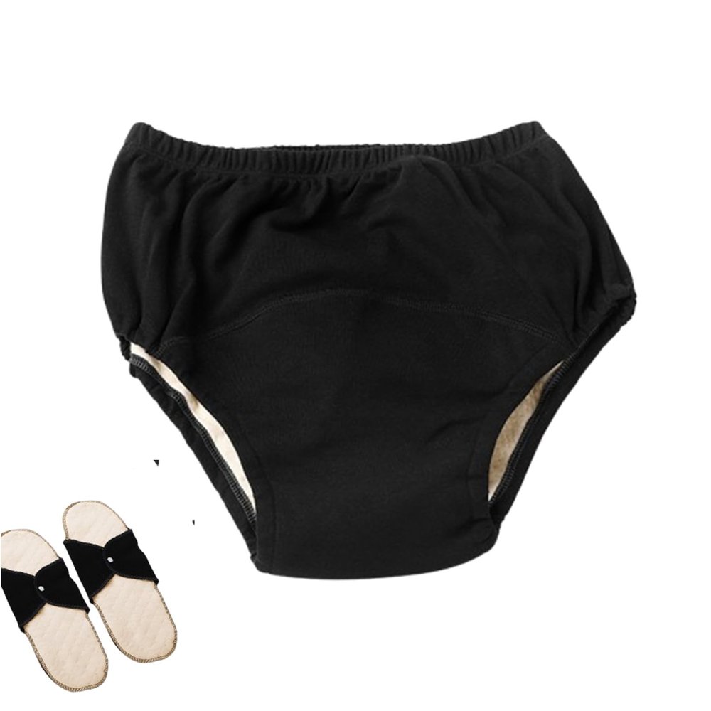 Leakproof Panties for Women Incontinence Diapers,Panties for Incontinence for Home Care Incontinence Diapers Adult Cloth Diapers Reusable Leakproof Underwear(Black,X-Large)