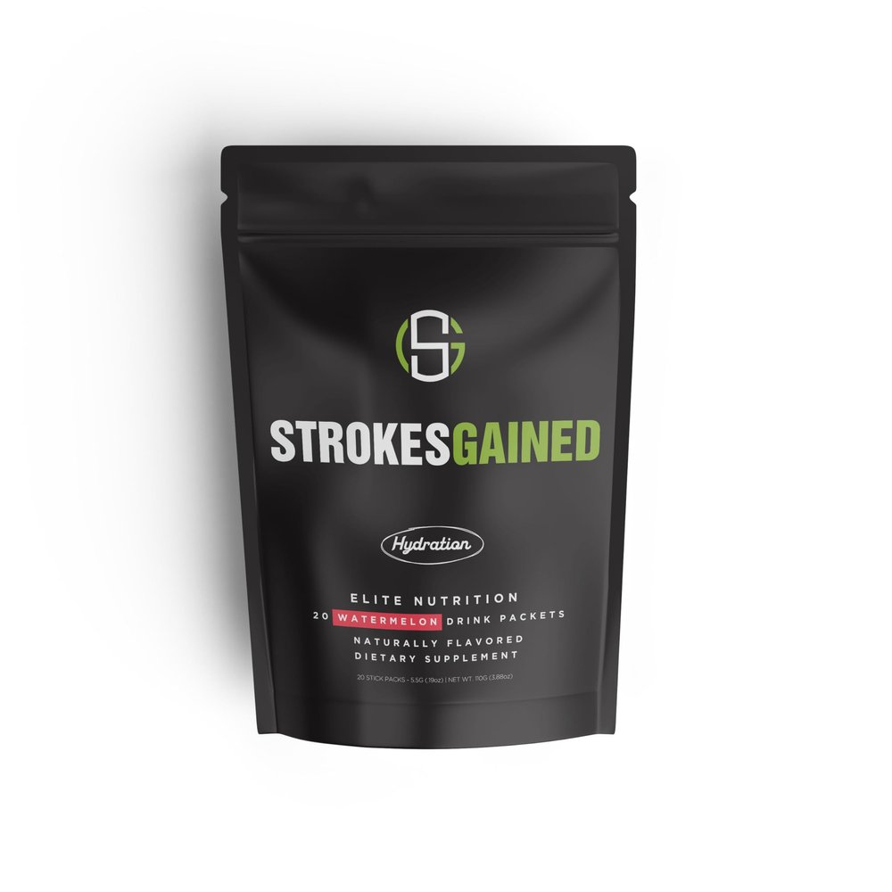 Strokes Gained Golf Hydration Watermelon Electrolyte Powder  Sugar Free Drink Mix Packets  Golf Accessories for Men & Women  Golf Gifts  20 Stick Packs