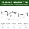 YEIN Blue Light Blocking Glasses, Phone TV Computer Gaming Glasses, Anti Eyestrain, Half Frame Glasses With Metal For Women MenGray+2.00Magnification view 3