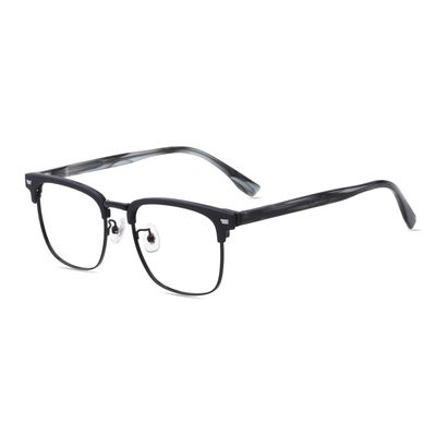 HELES Business Blue Light Blocking Glasses,Anti Eye Strain Anti Headache UV Cut, Square Computer Reading Glasses for Men-Black||+3.50 Strength
