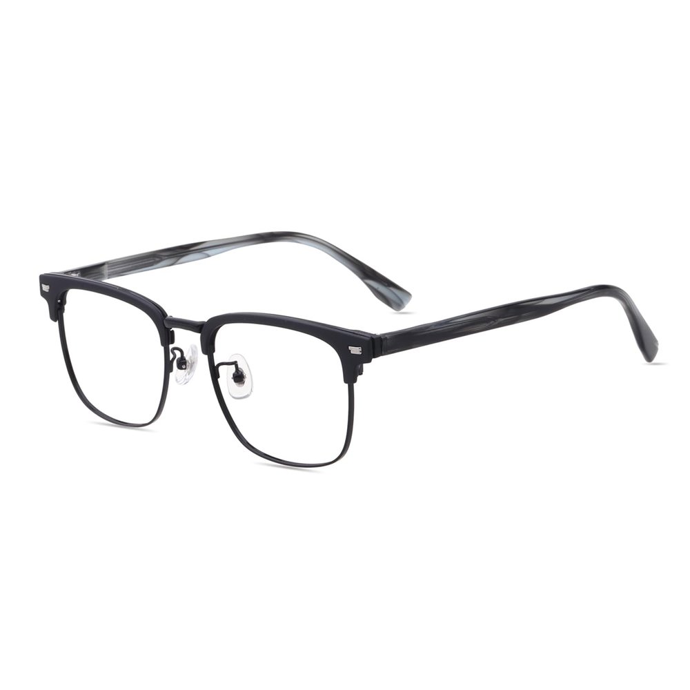 HELES Business Blue Light Blocking Glasses,Anti Eye Strain Anti Headache UV Cut, Square Computer Reading Glasses for Men-Black||+3.50 Strength