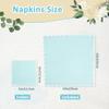 100 Pcs Cocktail Napkins Scalloped Edged Dessert Napkins Folded 5 x 5 Inches Blue Disposable Napkins for Dinner Wedding Birthday Party view 2