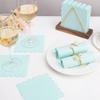 100 Pcs Cocktail Napkins Scalloped Edged Dessert Napkins Folded 5 x 5 Inches Blue Disposable Napkins for Dinner Wedding Birthday Party view 4