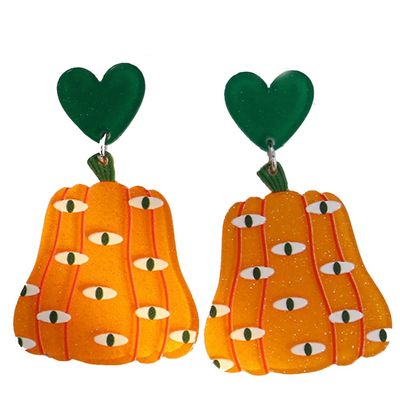 Cartoon pumpkin earrings, ghost earrings, love lips acrylic earrings earrings (Style 11)