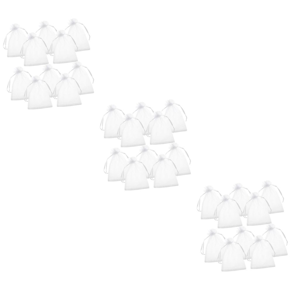 EXHUMKY 150pcs Drawstring Pouches for Candy and Jewelry Storage Small Organza Favor Bags for Parties Weddings and Transparent Mesh Candy Bags