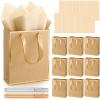 Yeaqee 10 Pack Paper Gift Bags with Handle Tissue Paper,Kraft, Gold view 1