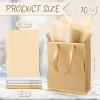 Yeaqee 10 Pack Paper Gift Bags with Handle Tissue Paper,Kraft, Gold view 2