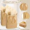 Yeaqee 10 Pack Paper Gift Bags with Handle Tissue Paper,Kraft, Gold view 3
