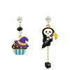 Color matching cartoon pumpkin ghost earrings 925 silver needle earrings (Style 1) view 1