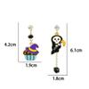 Color matching cartoon pumpkin ghost earrings 925 silver needle earrings (Style 1) view 2