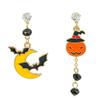 Color matching cartoon pumpkin ghost earrings 925 silver needle earrings (Style 2) view 1