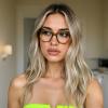 Dollger Blue Light Blocking Glasses for Woman, Round Thick Frame Eyeglasses, Cute Fashion Computer Glasses for Vision ProtectionGreen view 2