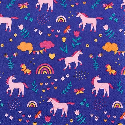 20 Paper Napkins with Unicorns in the Imaginary World Design for Table Decoration Also Suitable for Decoupage and Napkin Technique 33 x 33 cm
