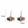 1 pair Rabbit, bat, cat, shark animal earrings (bat earrings) view 2