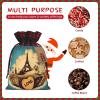 Christmas Gift Bag with Drawstring Christmas Wrapping Bags I Love to Travel Drawstring Gift Bag for Xmas Burlap Gift Bags Halloween Candy Bags Reusable Xmas Present Bags for Party Decorations Medium view 3