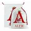 Aiemghsde Personalized Santa Sacks Drawstring with Initial & Name Christmas Gift Bags for Presents (Style 1) view 1