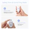 Momcozy Baby Nail File Electric, Gentle Baby Nail Trimmer Electric, Baby Nail Clipper with Night Light, 7 Grinding Head Replacement Pads, Blue view 3