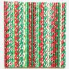 100 Pcs Mixed 10 Styles Christmas Paper Straws, Multi Green Red Gold Santa Claus Fawn Reindeer Snowflake Xmas Tree Holiday Party Drinking Straws, Kids Retro Craft Cake Pop Sticks (Vintage Christmas) view 2
