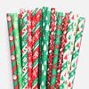 100 Pcs Mixed 10 Styles Christmas Paper Straws, Multi Green Red Gold Santa Claus Fawn Reindeer Snowflake Xmas Tree Holiday Party Drinking Straws, Kids Retro Craft Cake Pop Sticks (Vintage Christmas) view 4