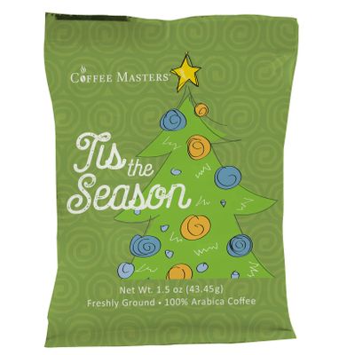 Coffee Masters Tis the Season Christmas Perfect Potfuls 1.5 oz Ground Coffee Packets (24 Pack)
