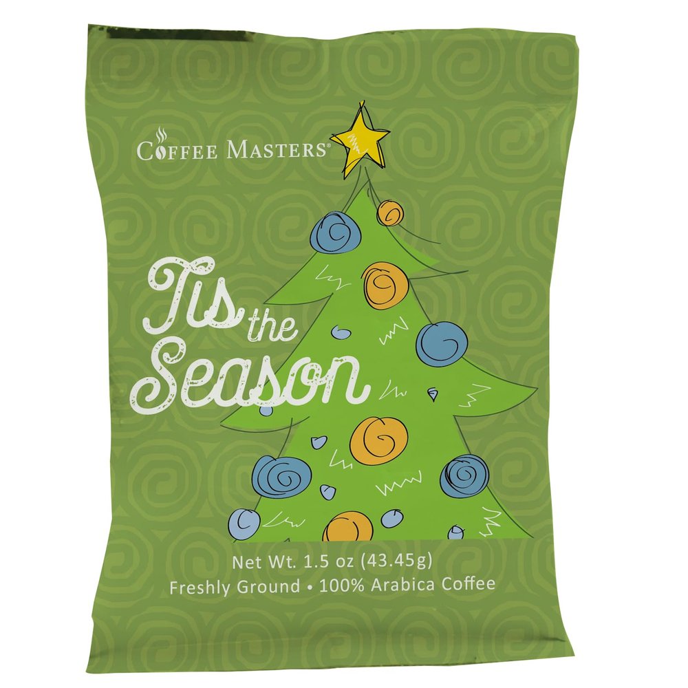 Coffee Masters Tis the Season Christmas Perfect Potfuls 1.5 oz Ground Coffee Packets (24 Pack)