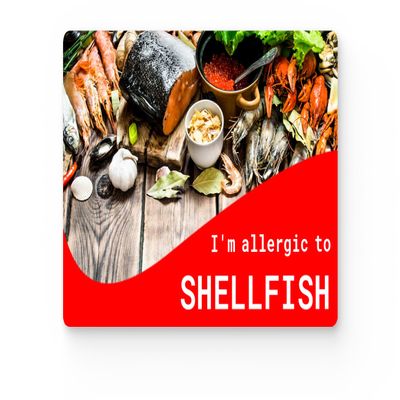 Shellfish Allergy Alert Card - Plastic - Wallet-Sized Medical ID for Shellfish Allergy - Durable & Lightweight Emergency Alert Card